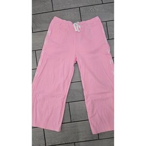 Mainstrip Pink Wide Leg Bow Side Stripe Fleece Sweatpants 3XL NWT